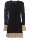 Rotate Birger Christensen Mini Pleated Long Dress In Black