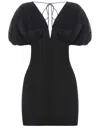Rotate Birger Christensen Rhinestone-embellished Crepe Minidress In Black