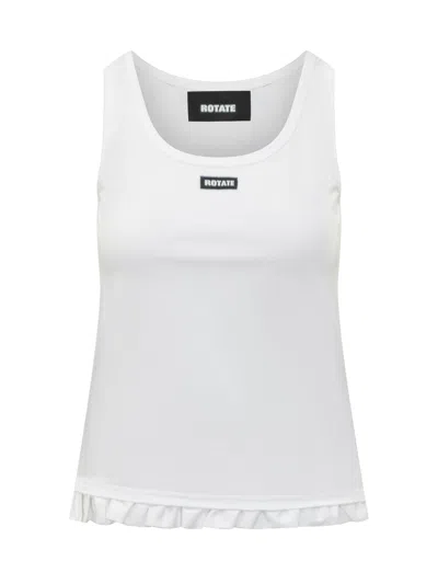 Rotate Birger Christensen Rotate Effortless Mini Top With Rouching Detail In Bright White
