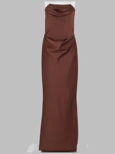 Rotate Birger Christensen Rotate Elegant Lungo Suit With Bodice In Brown