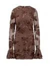 Rotate Birger Christensen Rotate Embroidered Tulle Mini Dress In Animal Print
