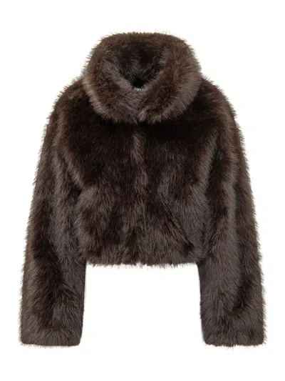 Rotate Birger Christensen Rotate Faux Cropped Jacket In Mole'