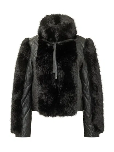 Rotate Birger Christensen Rotate Faux Fur Mini Jacket In Black