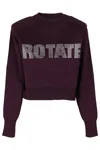Rotate Birger Christensen Rotate Firm Cropped Sweater In Burgundy