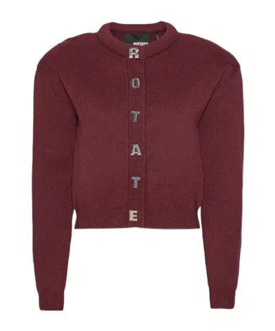Rotate Birger Christensen Rotate Firm Knit Cardigan In Burgundy