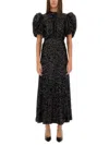Rotate Birger Christensen Womens Black Regular-fit Puff-sleeve Sequin Midi Dress In Black