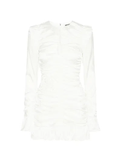 Rotate Birger Christensen Rotate Fitted Mini Dress With Cut-out Chest And Gathered Design - Size 34 In White