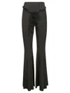 Rotate Birger Christensen Rotate Flared Pants With Ruffled Front Detail In Black