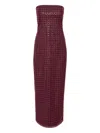 Rotate Birger Christensen Rotate Floor-length Burgundy Strapless Evening Dress With Sequined Detailing In Burgundy