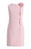 Rotate Birger Christensen Rotate Flower Crepe Mini Dress In Pink