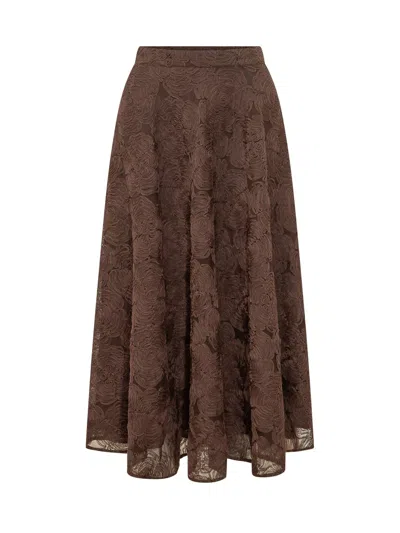 Rotate Birger Christensen Rotate Flower Mesh Sun Skirt In Mole'