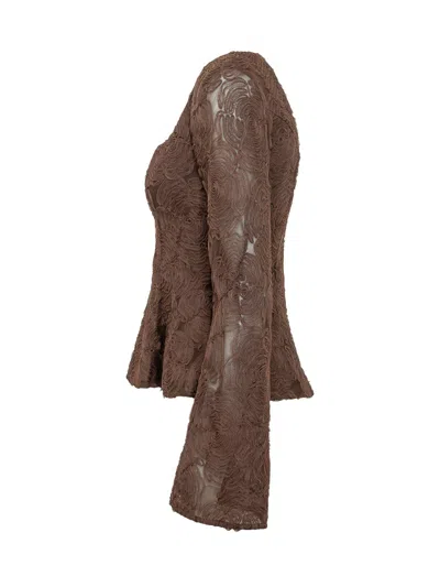 Rotate Birger Christensen Rotate Flower Mesh Top In Mole'