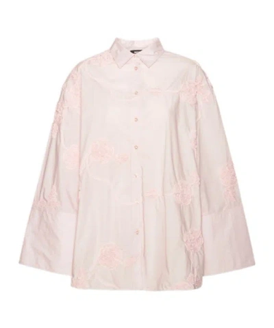 Rotate Birger Christensen Rotate Flower Oversized Shirt In Pink