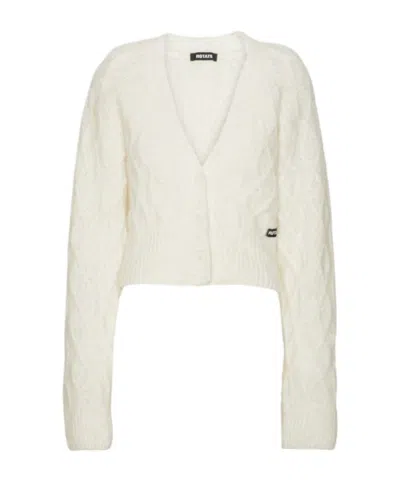 Rotate Birger Christensen Rotate Fluffy Knit Cardigan In White