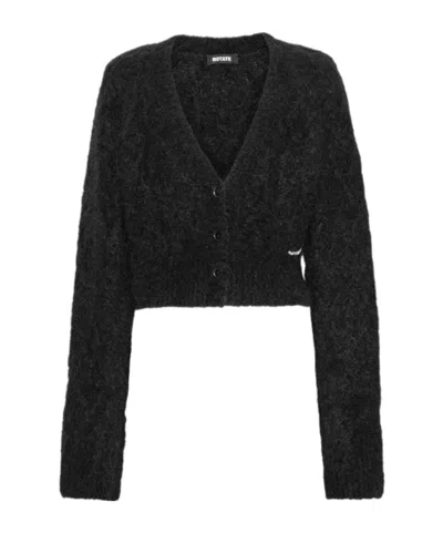 Rotate Birger Christensen Rotate Flufy Knit Cardigan In Black
