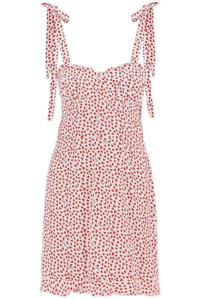 Rotate Birger Christensen Heart-print Ruffled Mini Dress - Women's - Circulose®/viscose In Multi
