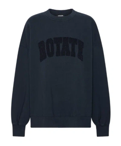 Rotate Birger Christensen Rotate Heavy Sweat Crewneck Sweatshirt In Blue