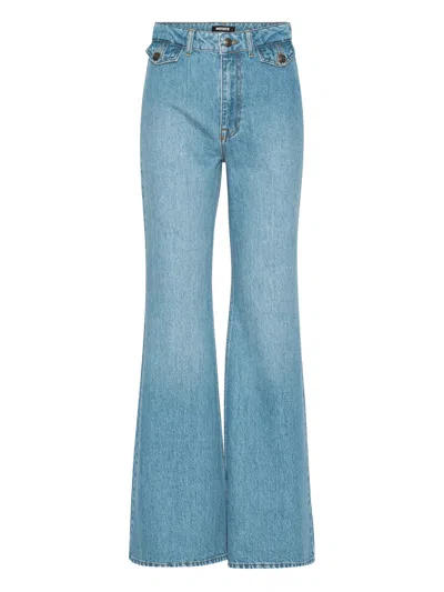 Rotate Birger Christensen Rotate High Waist Flare Jeans With Belt Loops And Five Pockets In Blue