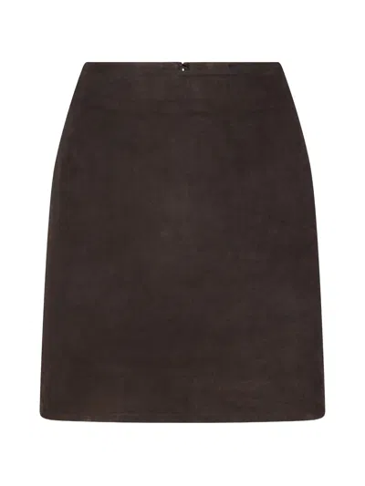 Rotate Birger Christensen Rotate Birgerchristensen Suede Mini Skirt In Brown