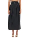 Rotate Birger Christensen Rotate High-waisted Braided Skirt With Structured Silhouette In Black