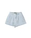 Rotate Birger Christensen Rotate High-waisted Denim Stud Shorts In Light Blue In Blue