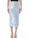 Rotate Birger Christensen Rotate High-waisted Sequin Mini Skirt For Elevated Occasions In Blue