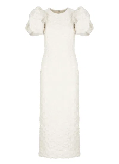 Rotate Birger Christensen Viscose Dress In Bianco