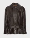 Rotate Birger Christensen Rotate Jacket Biker Leather In Brown