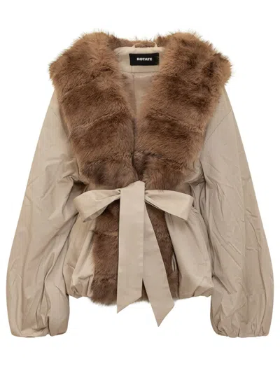 ROTATE BIRGER CHRISTENSEN ROTATE BIRGER CHRISTENSEN ROTATE JACKET WITH FAUX FUR INSERTS