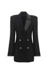 Rotate Birger Christensen Jacket Dress Rotate "strass" In Black