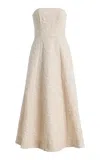 Rotate Birger Christensen Rotate Jacquard Strapless Dress In Neutral