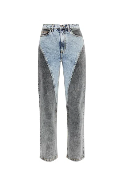 Rotate Birger Christensen Rotate Jeans With Logo In Medium Blue Denim