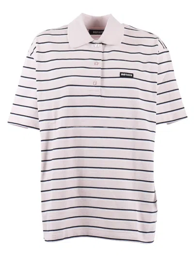 Rotate Birger Christensen Rotate Jersey Polo Shirt Orchid Ice Comb. (loose Fit) In Multi