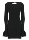 Rotate Birger Christensen Rotate Black Viscose Mini Dress With Cutout On The Back And Ribbed Knit Women In Black