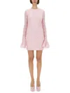 Rotate Birger Christensen Rotate Birgerchristensen Lace Dress With Puff Sleeves In Pink