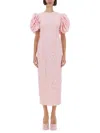 Rotate Birger Christensen Rotate Sunday Floral Lace Midi Dress In Pink