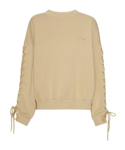 Rotate Birger Christensen Rotate Lace-up Sleeve Sweater In Brown