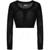 Rotate Birger Christensen Chunky-knit Cropped Cardigan In Black