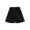 Rotate Birger Christensen Rotate Ladies Black Logo-print Elastic-waist Shorts In Black