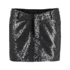 Rotate Birger Christensen Rotate Ladies Black Sequin Twill Mini Skirt In Black