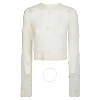 ROTATE BIRGER CHRISTENSEN ROTATE LADIES EGRET LIGHT KNIT LS SWEATER