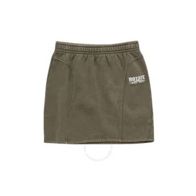ROTATE BIRGER CHRISTENSEN ROTATE LADIES GREEN ENZYME SWEAT MINI SKIRT