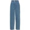 Rotate Birger Christensen Rotate Ladies Light Blue Denim Rhinestone Wide Leg Jeans In Blue