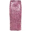 Rotate Birger Christensen Sequinned Midi Skirt In Pink