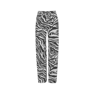 Rotate Birger Christensen Rotate Ladies Printed Straight Zebra / Bright White Jeans