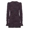 Rotate Birger Christensen Womens Raspberry Rose Comb Cut-out Floral-jacquard Mini Dress In Purple