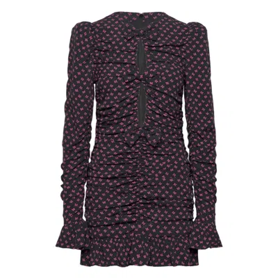 Rotate Birger Christensen Womens Raspberry Rose Comb Cut-out Floral-jacquard Mini Dress In Purple