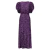 Rotate Birger Christensen Puff-sleeve Sequinned Maxi Dress In Purple