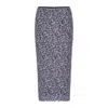 Rotate Birger Christensen Ladies Vibrant Floral Outline Midi Pencil Skirt In Silver