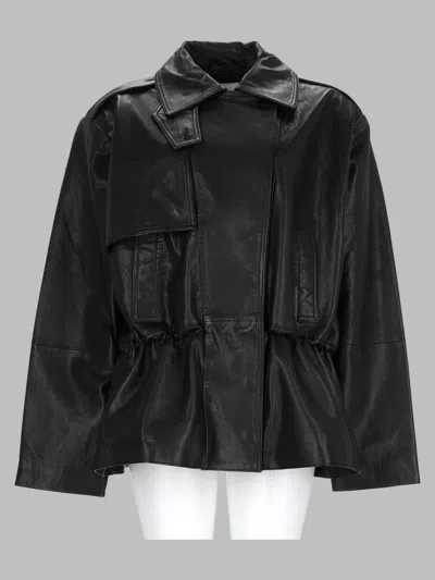 Rotate Birger Christensen Rotate Lambskin Leather Mini Jacket In Black